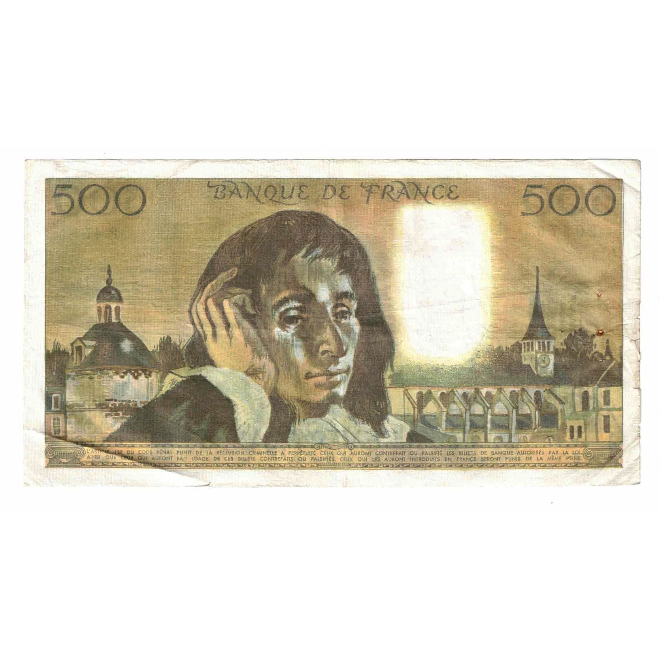 Francia, 500 Francs, Pascal, 1974, P.47, BC+, Fayette:71.12, KM:156c