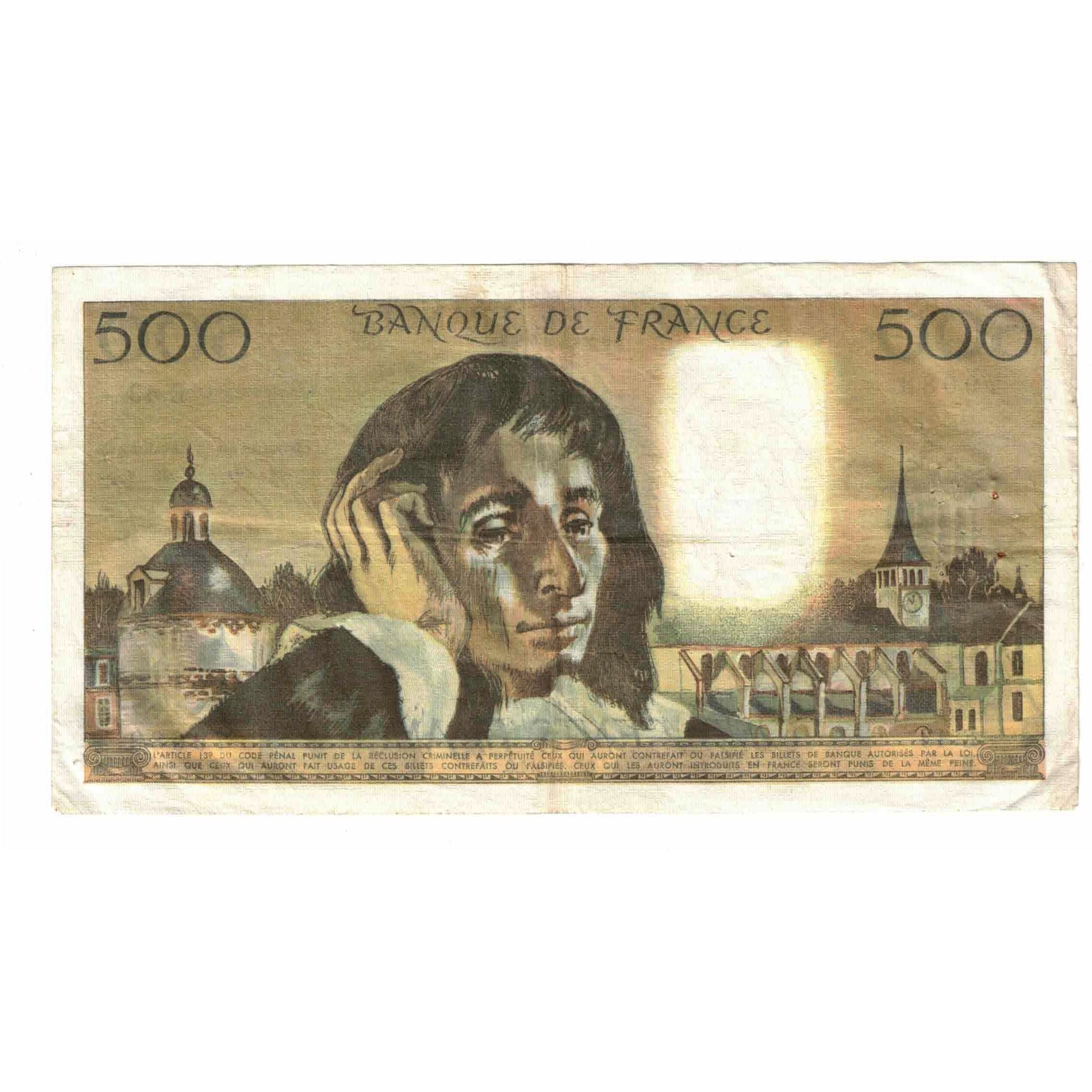 France, 500 Francs, Pascal, 1974, E.43, TB+, Fayette:71.11, KM:156b