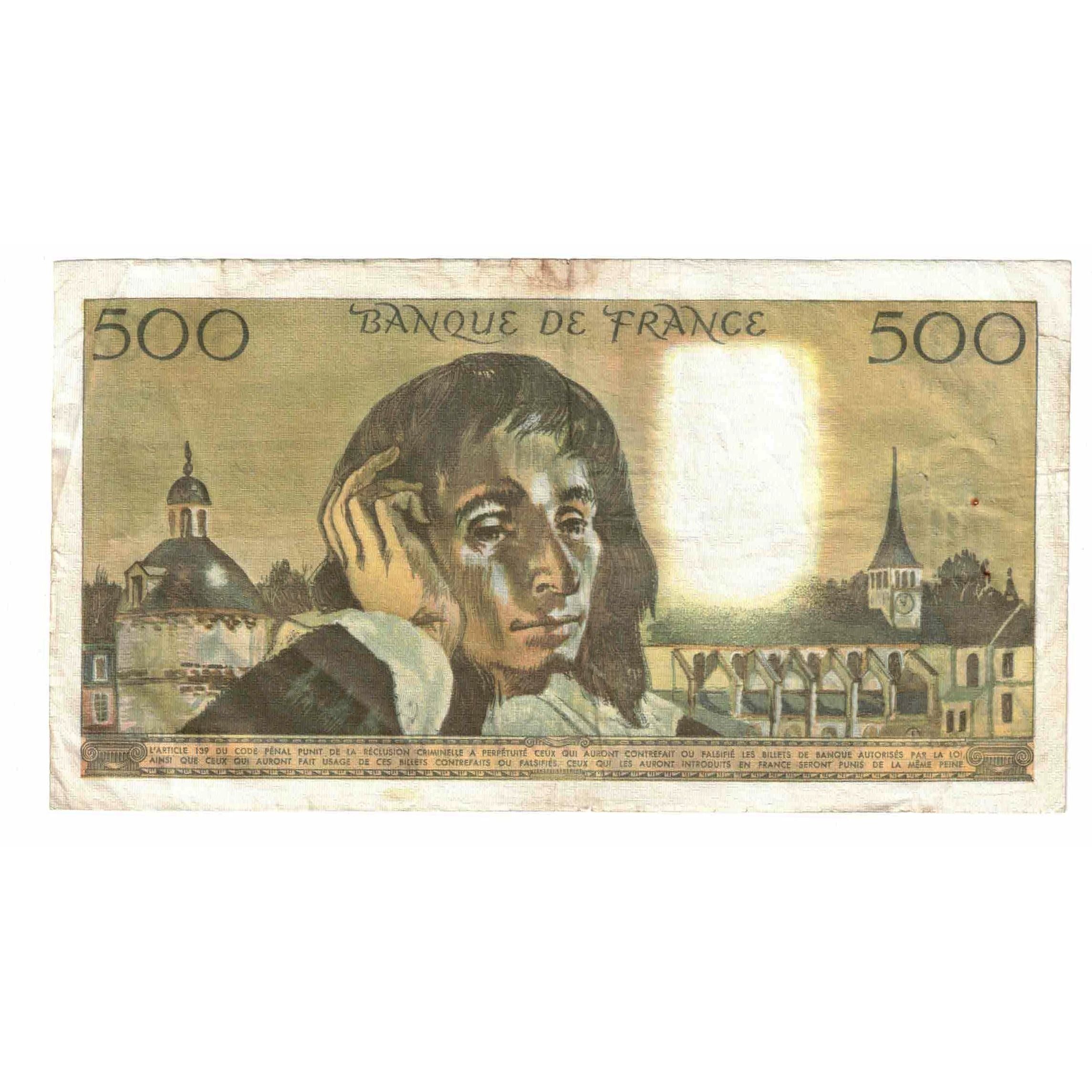 Frankrijk, 500 Francs, Pascal, 1974, Z.45, TB+, Fayette:71.12, KM:156c