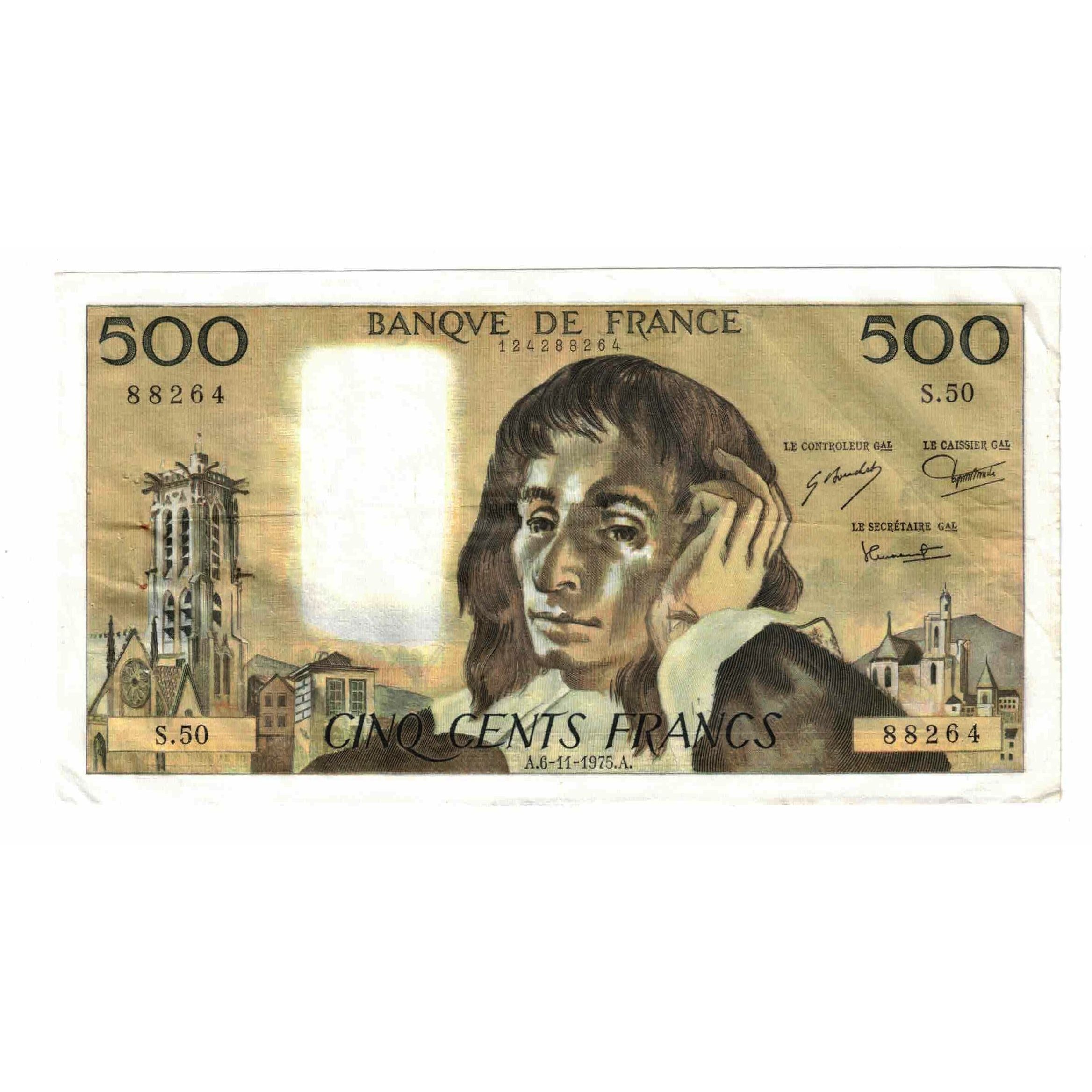 Frankrijk, 500 Francs, Pascal, 1975, S.50, TTB, Fayette:71.13, KM:156c