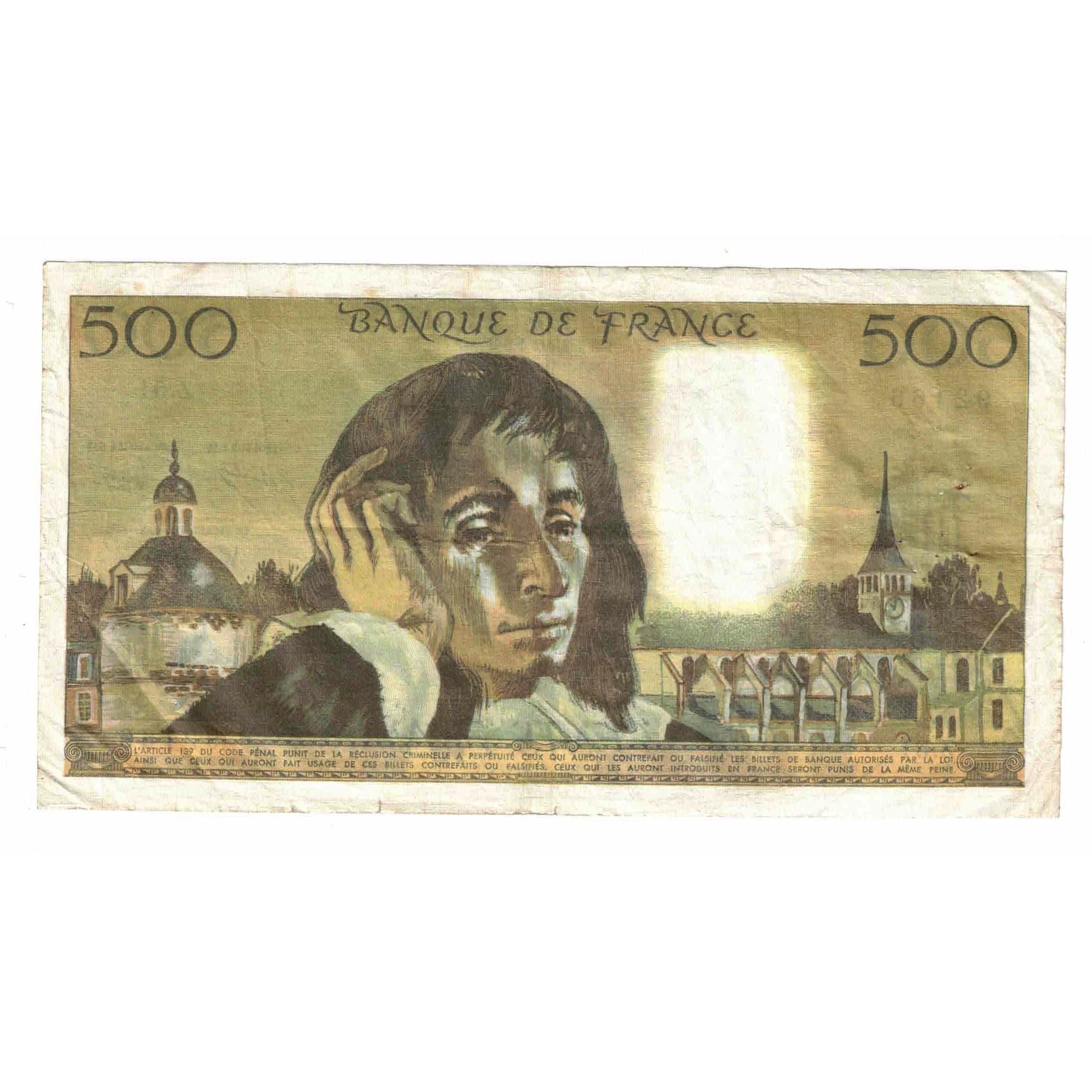 Francia, 500 Francs, Pascal, 1975, Z.51, BC+, Fayette:71.13, KM:156c