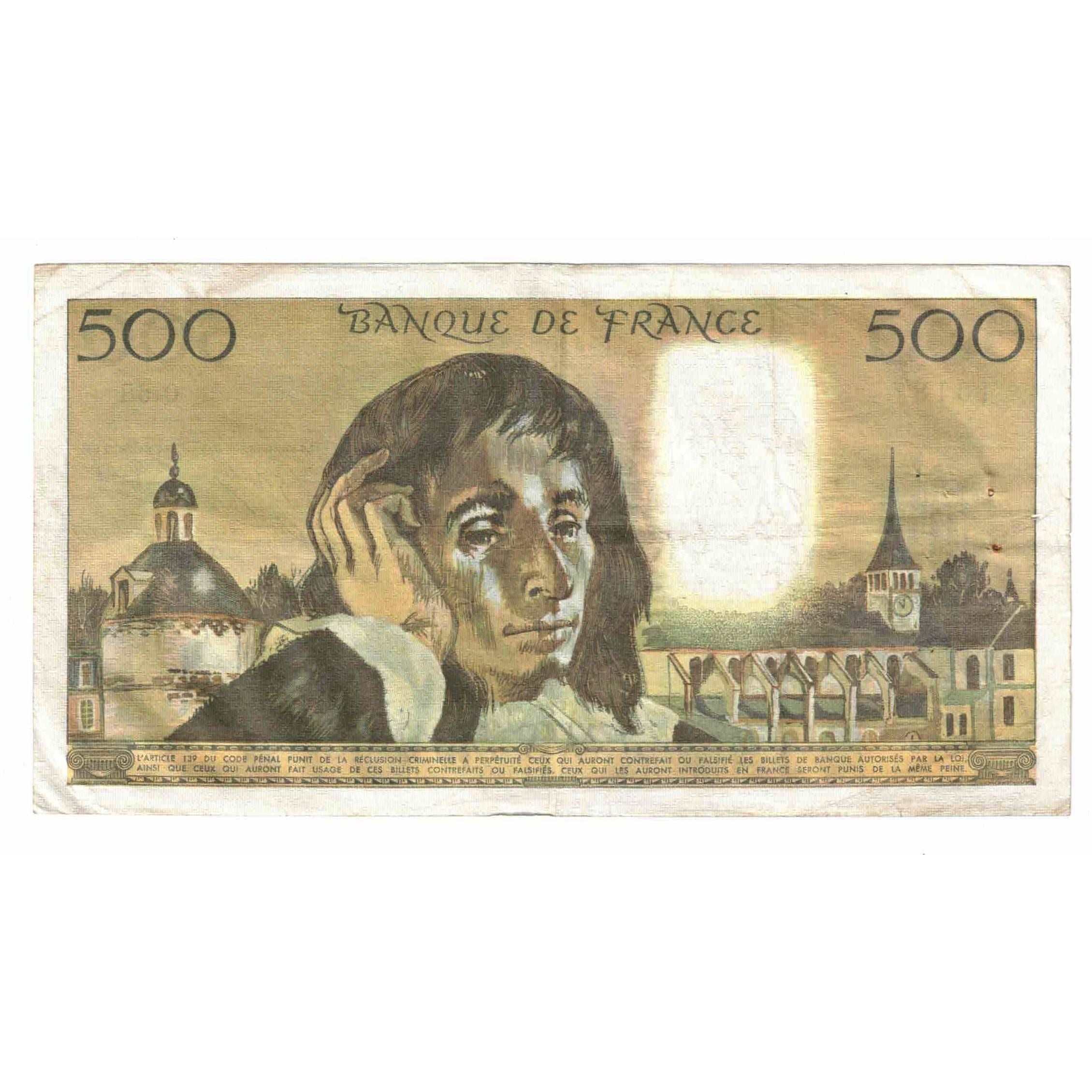 Francja, 500 Francs, Pascal, 1976, Q.58, EF(40-45), Fayette:71.14, KM:156d
