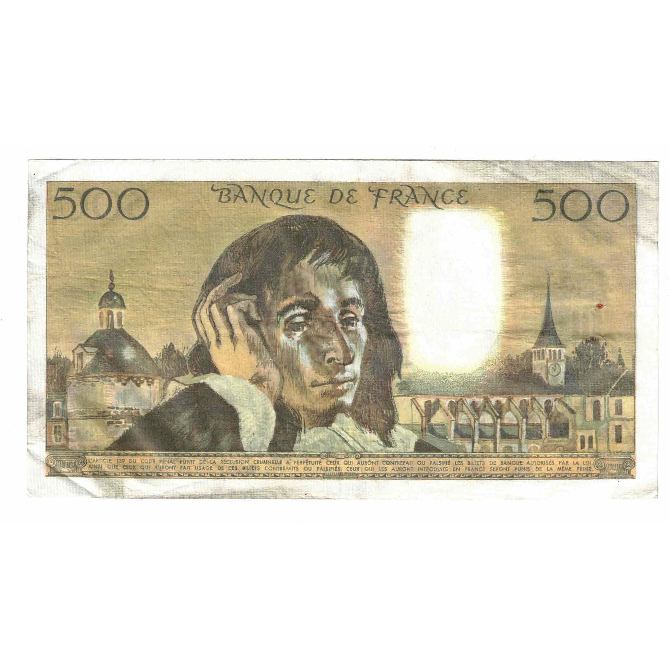 Francia, 500 Francs, Pascal, 1976, Z.59, BC, Fayette:71.14, KM:156d