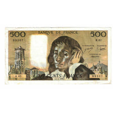 France, 500 Francs, Pascal, 1976, K.61, VF(20-25), Fayette:71.14, KM:156d