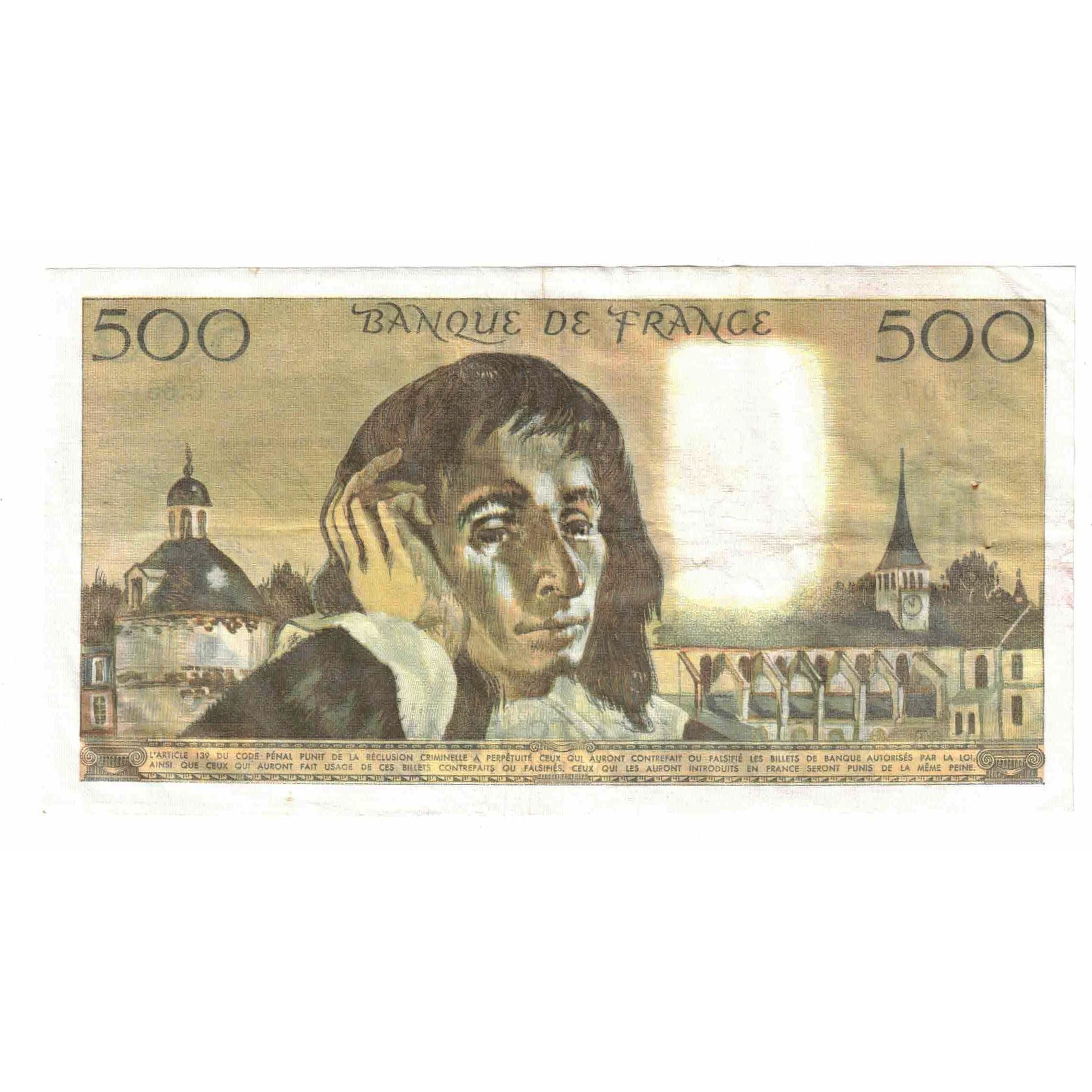 France, 500 Francs, Pascal, 1976, C.65, TTB, Fayette:71.15, KM:156d