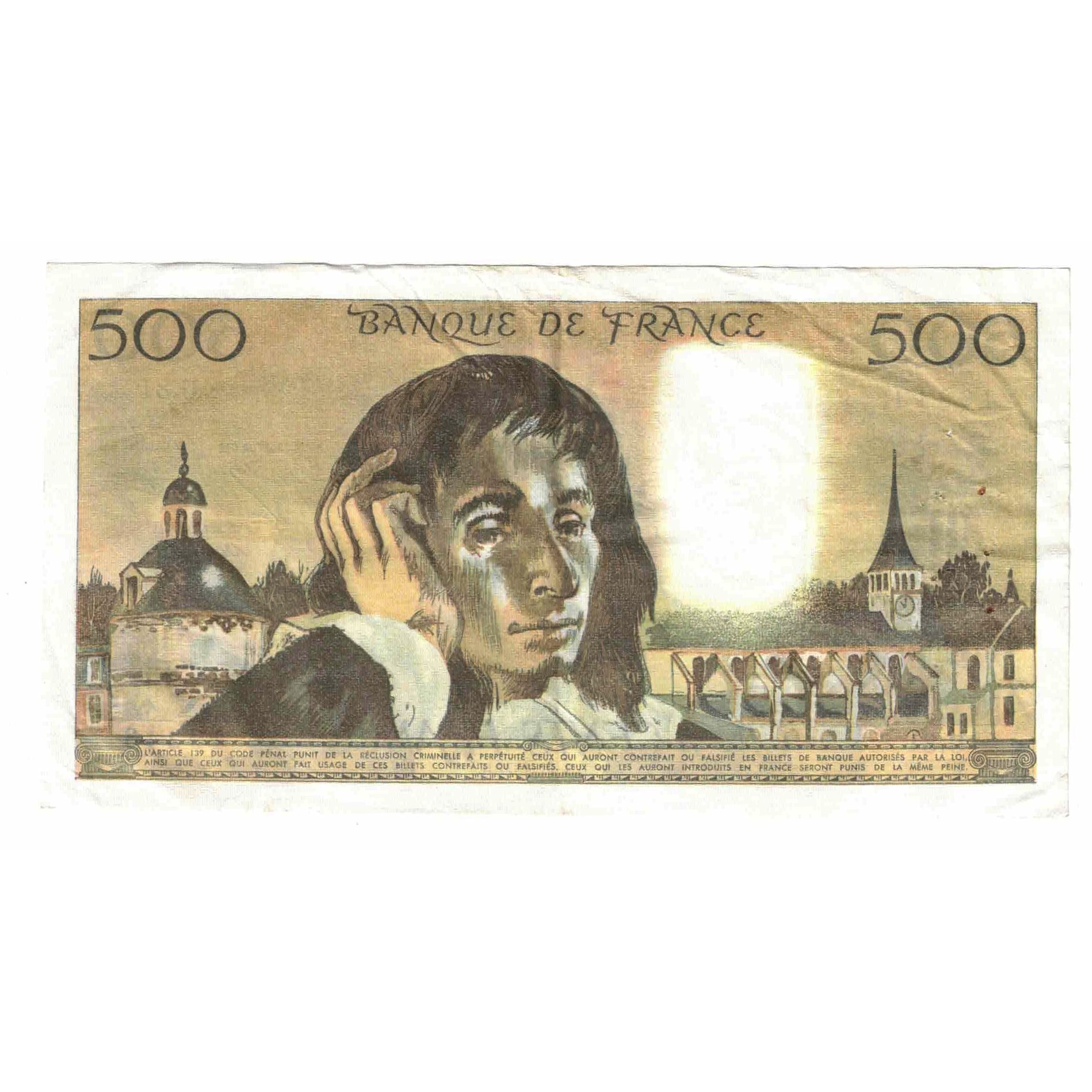 France, 500 Francs, Pascal, 1977, U.81, VF(30-35), Fayette:71.17, KM:156d
