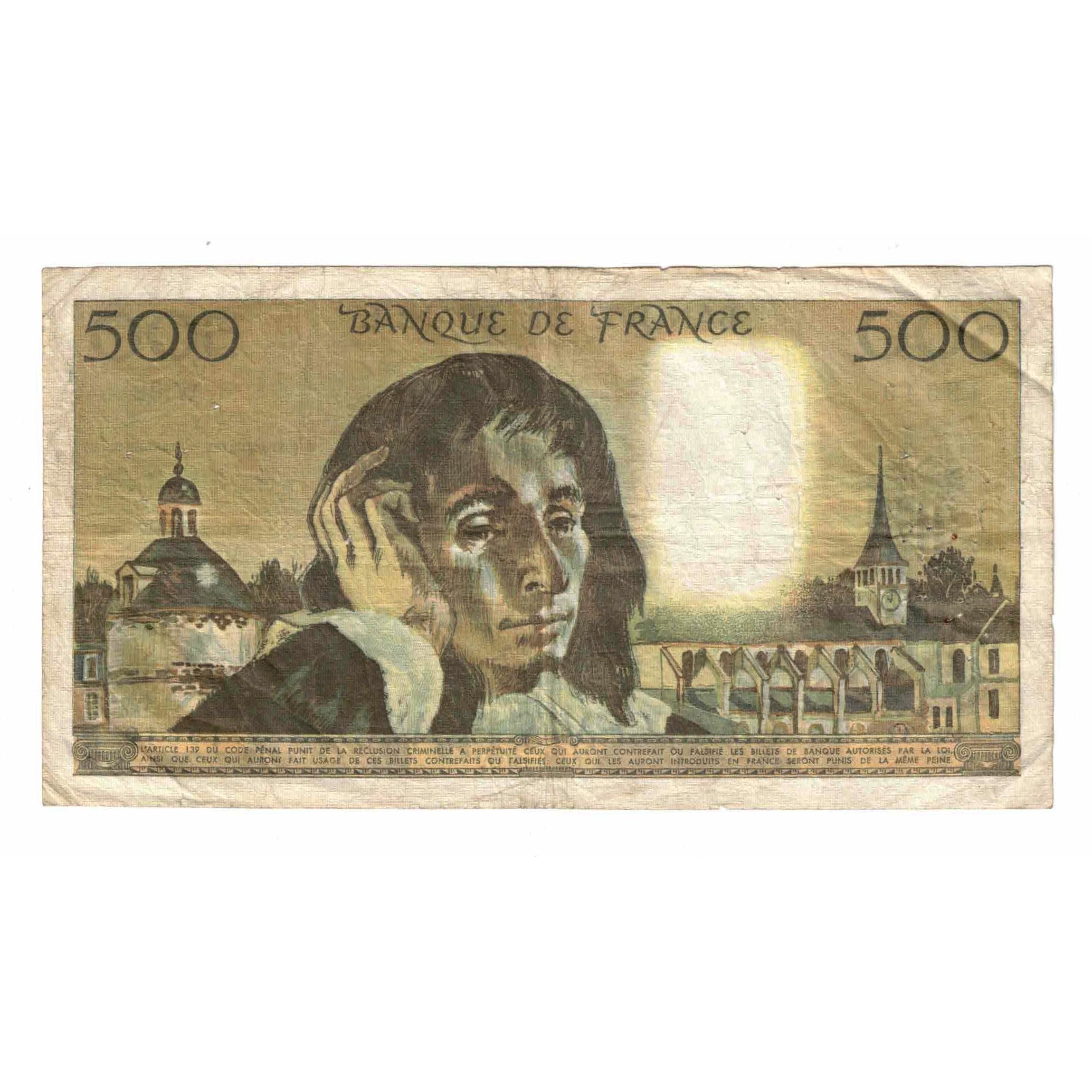 França, 500 Francs, Pascal, 1973, W.32, VF(20-25), Fayette:71.9, KM:156b