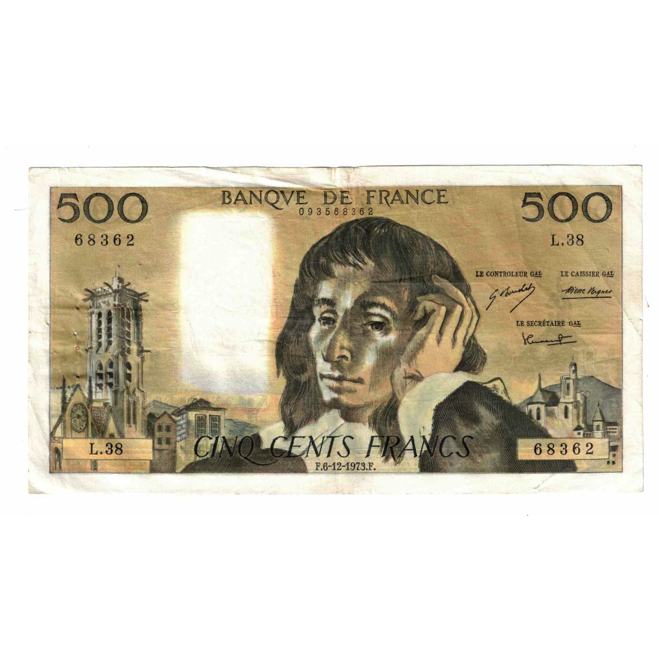 Frankrijk, 500 Francs, Pascal, 1973, L.38, TB, Fayette:71.10, KM:156b