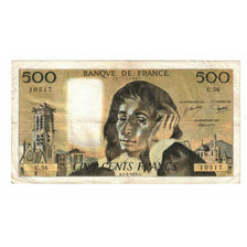 France, 500 Francs, Pascal, 1976, C.56, VF(20-25), Fayette:71.14, KM:156d