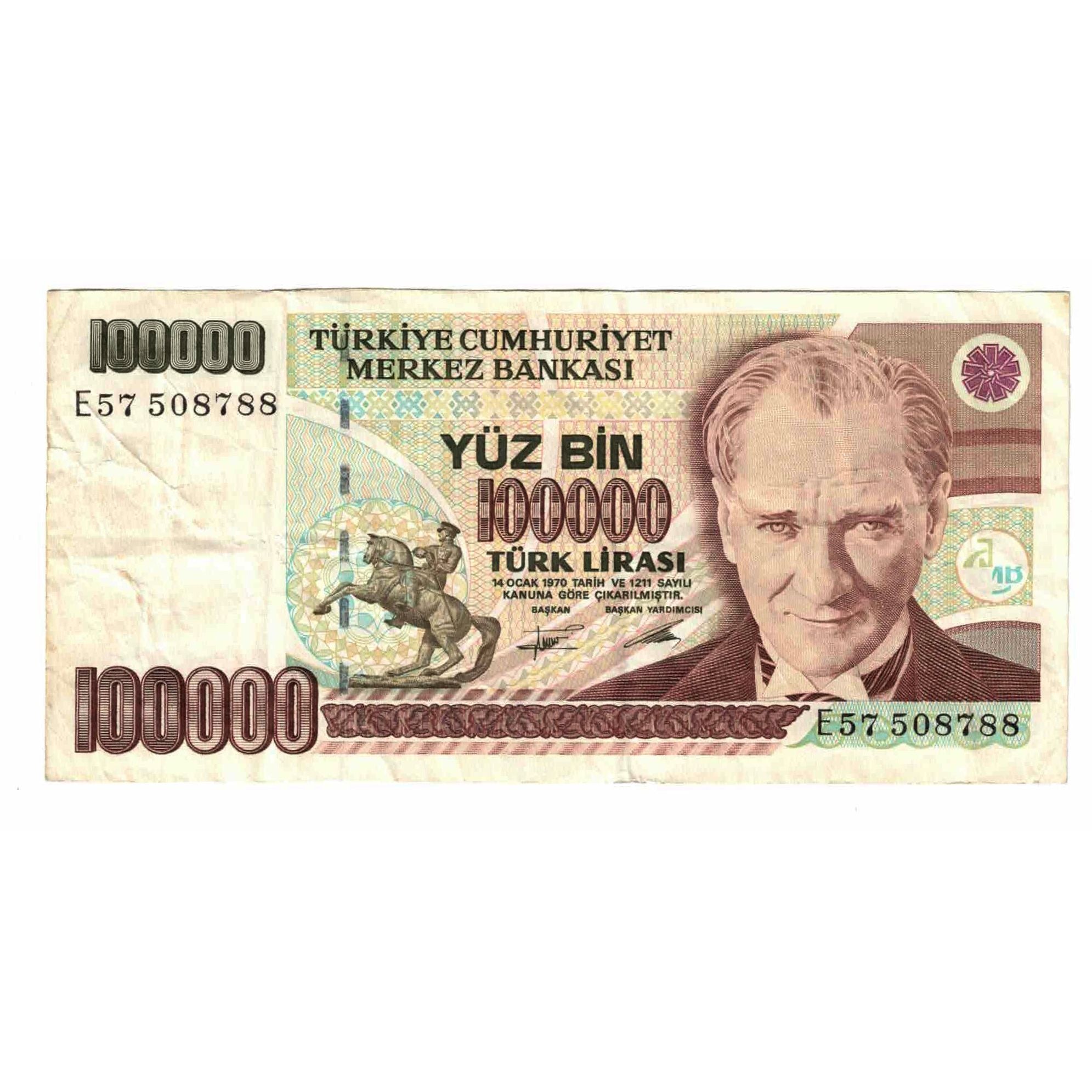 Geldschein, Türkei, 100,000 Lira, 1994-1995, KM:205, S
