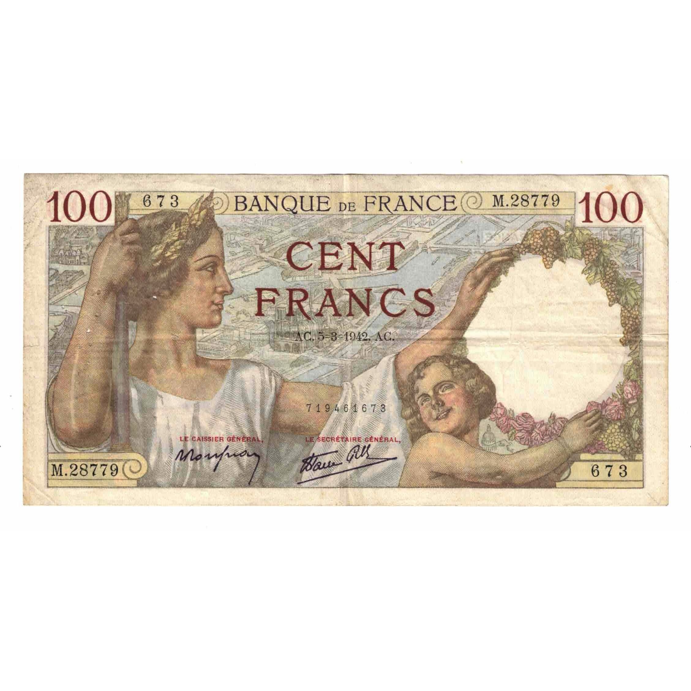 Frankreich, 100 Francs, Sully, 1942, M.28779, S+, Fayette:26.67, KM:94