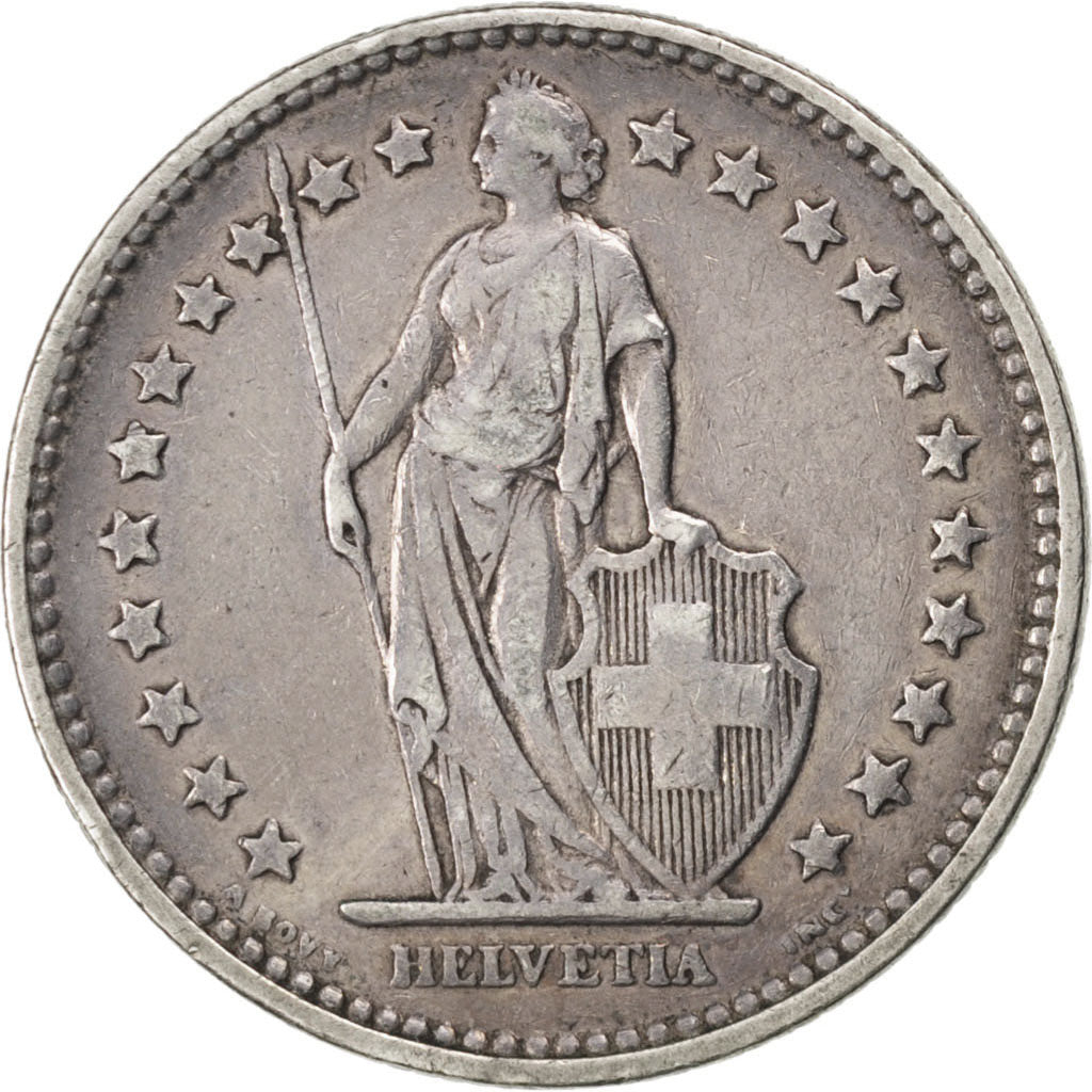 Coin, Switzerland, 2 Francs, 1920, Bern, EF(40-45), Silver, KM:21
