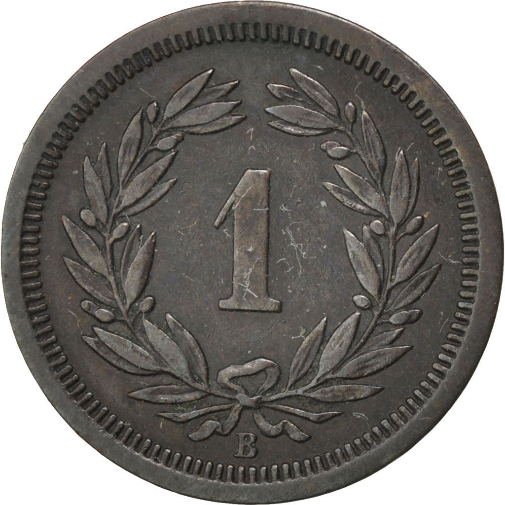 Coin, Switzerland, Rappen, 1878, Bern, AU(50-53), Bronze, KM:3.1