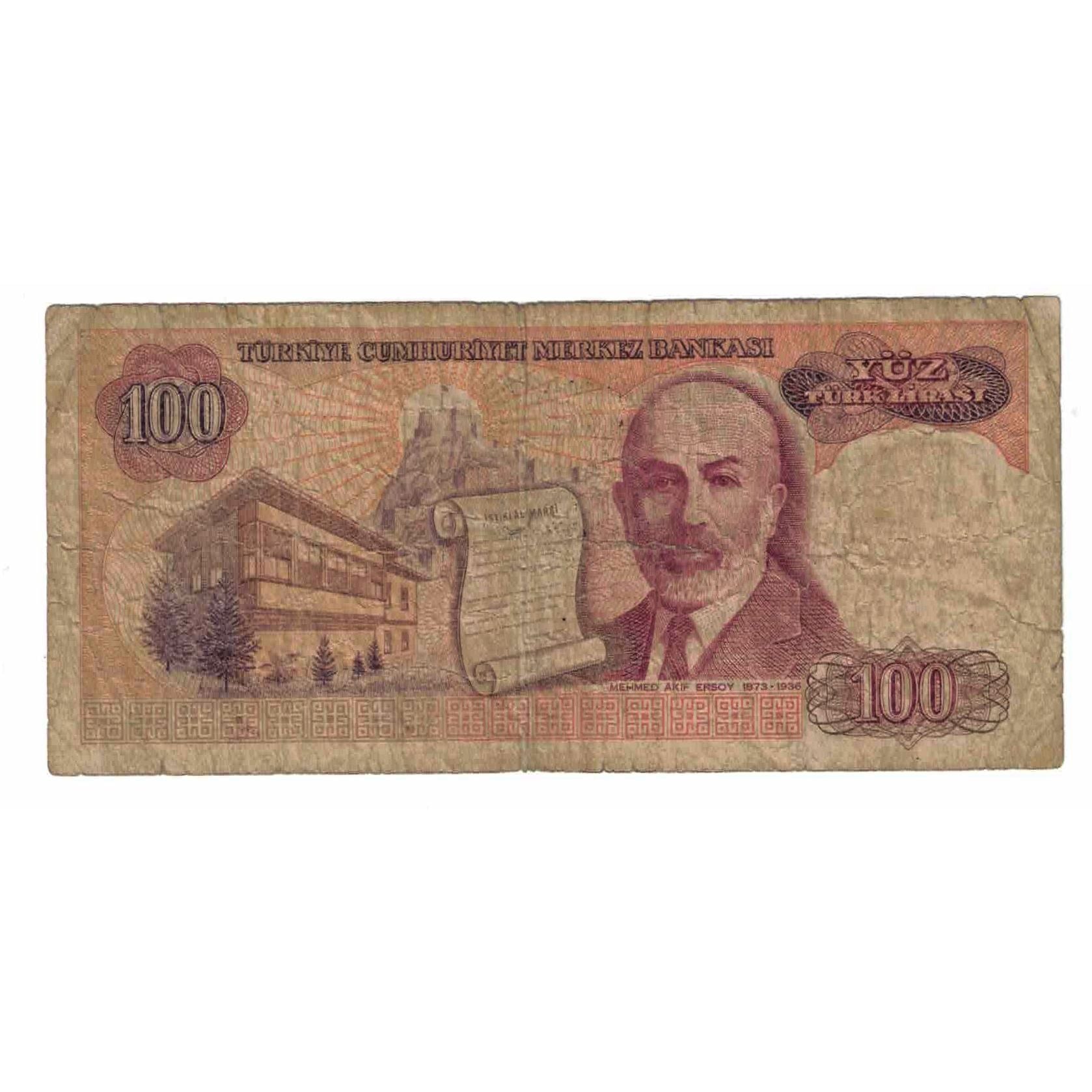 Biljet, Turkije, 100 Lira, UNDATED (1984), KM:194b, B