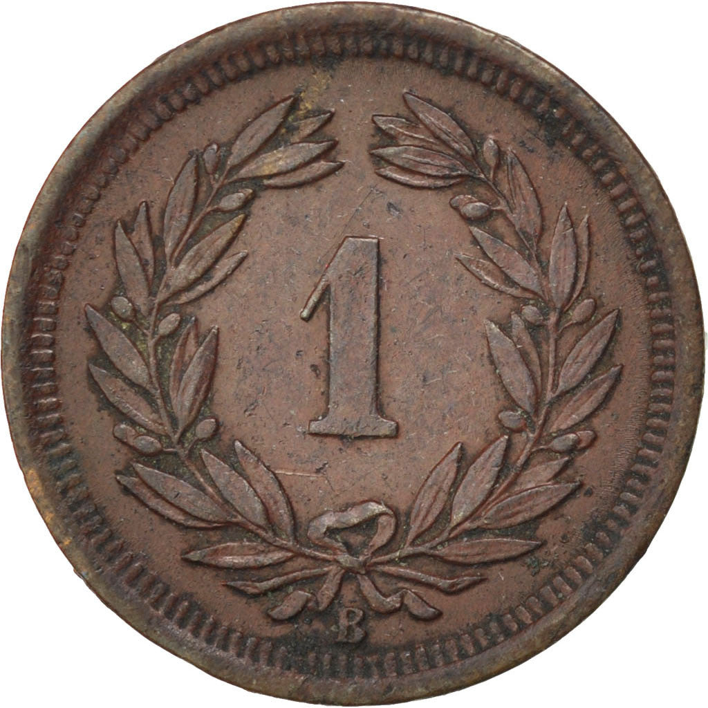 Coin, Switzerland, Rappen, 1892, Bern, AU(50-53), Bronze, KM:3.1