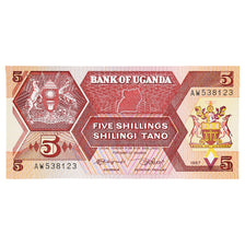 Geldschein, Uganda, 5 Shillings, 1987, KM:27, UNZ