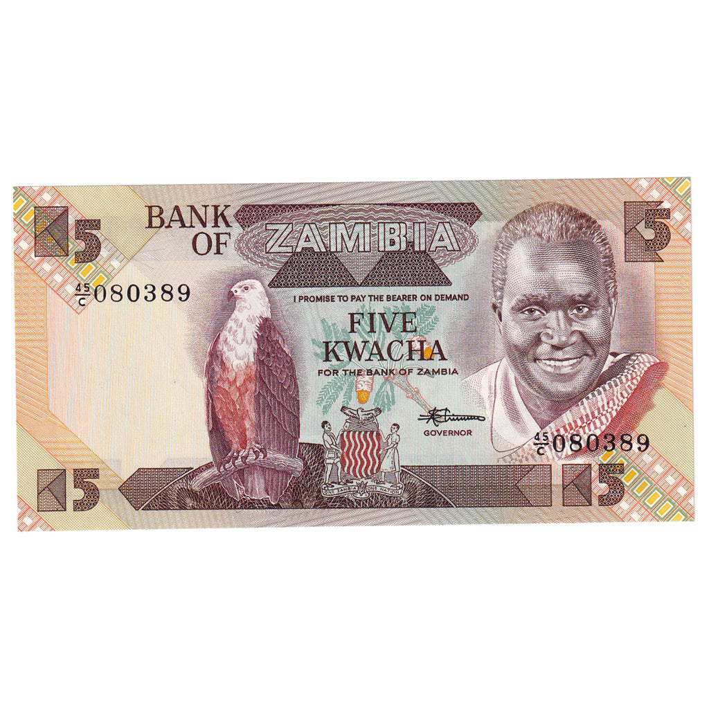 Banknote, Zambia, 5 Kwacha, 1986-1988, KM:25d, UNC(65-70)