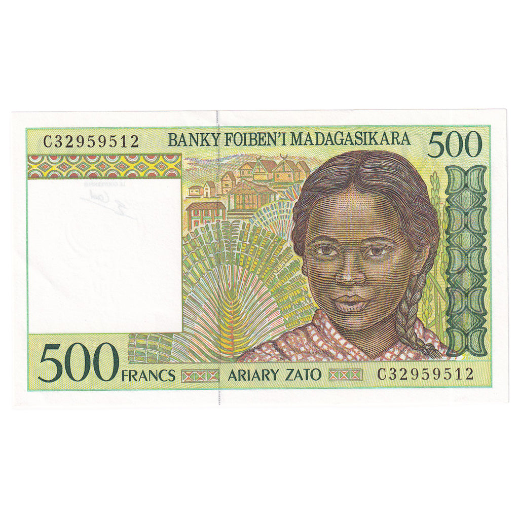 Banconote, Madagascar, 500 Francs = 100 Ariary, Undated (1996), KM:75b, FDS