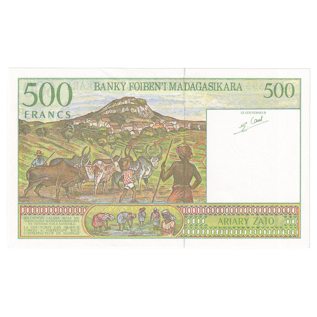 Banconote, Madagascar, 500 Francs = 100 Ariary, Undated (1996), KM:75b, FDS