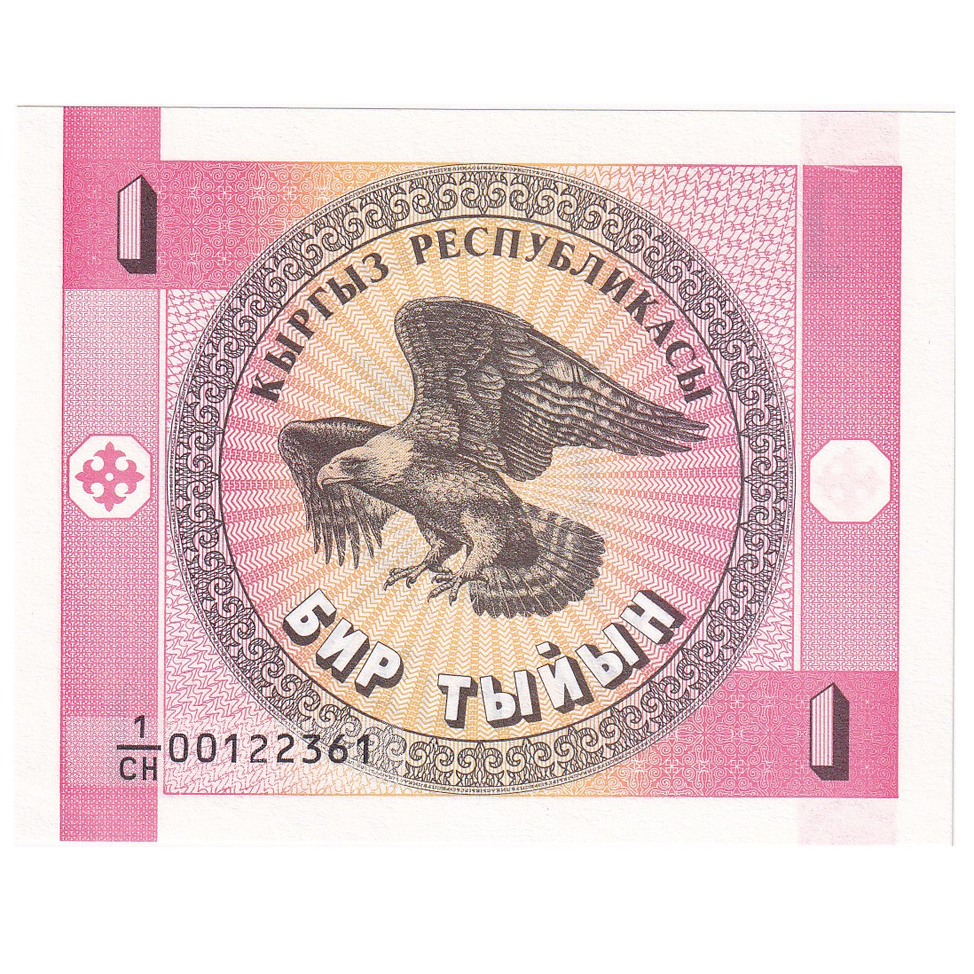 Banknote, KYRGYZSTAN, 1 Tyiyn, Undated (1993), KM:1, UNC(65-70)