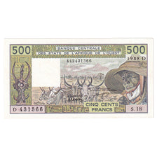 Geldschein, West African States, 500 Francs, 1988, KM:405Da, UNZ