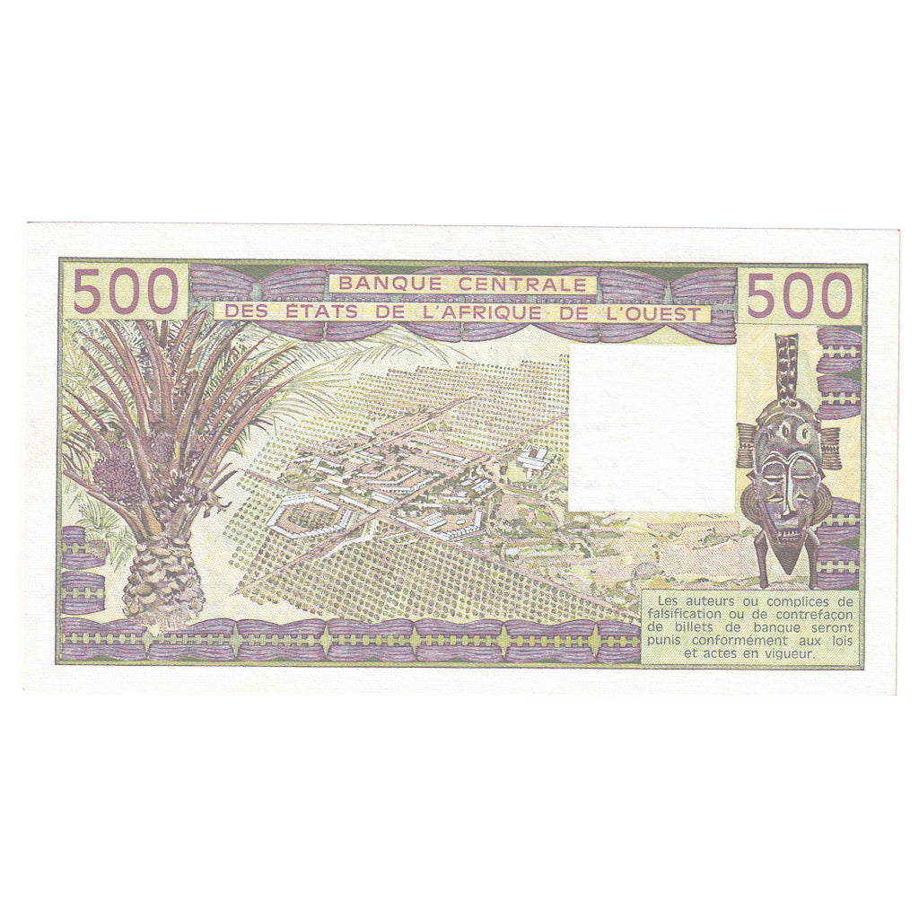 Biljet, West Afrikaanse Staten, 500 Francs, 1988, KM:405Da, NIEUW
