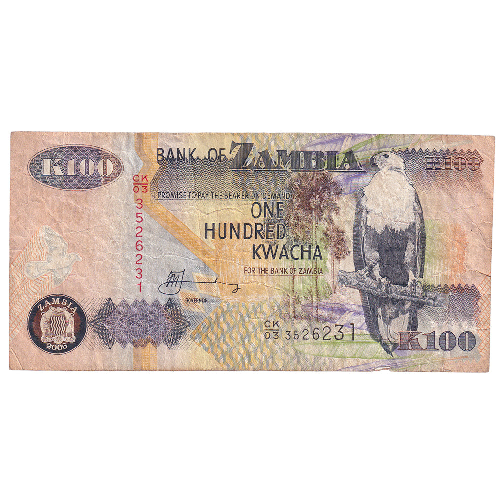 Banknote, Zambia, 100 Kwacha, 2006, KM:38f, VF(20-25)