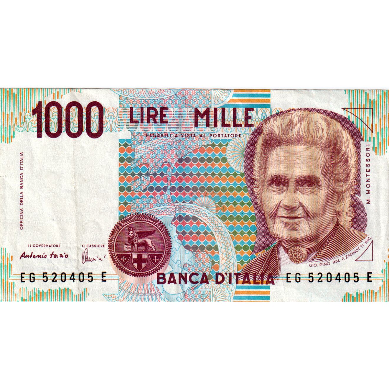 Banknot, Włochy, 1000 Lire, Undated (1990), KM:114c, AU(55-58)