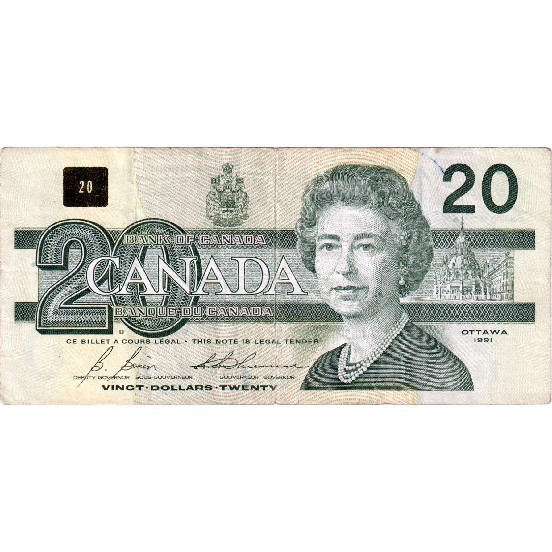 Banknote, Canada, 20 Dollars, 1991, KM:97b, EF(40-45)