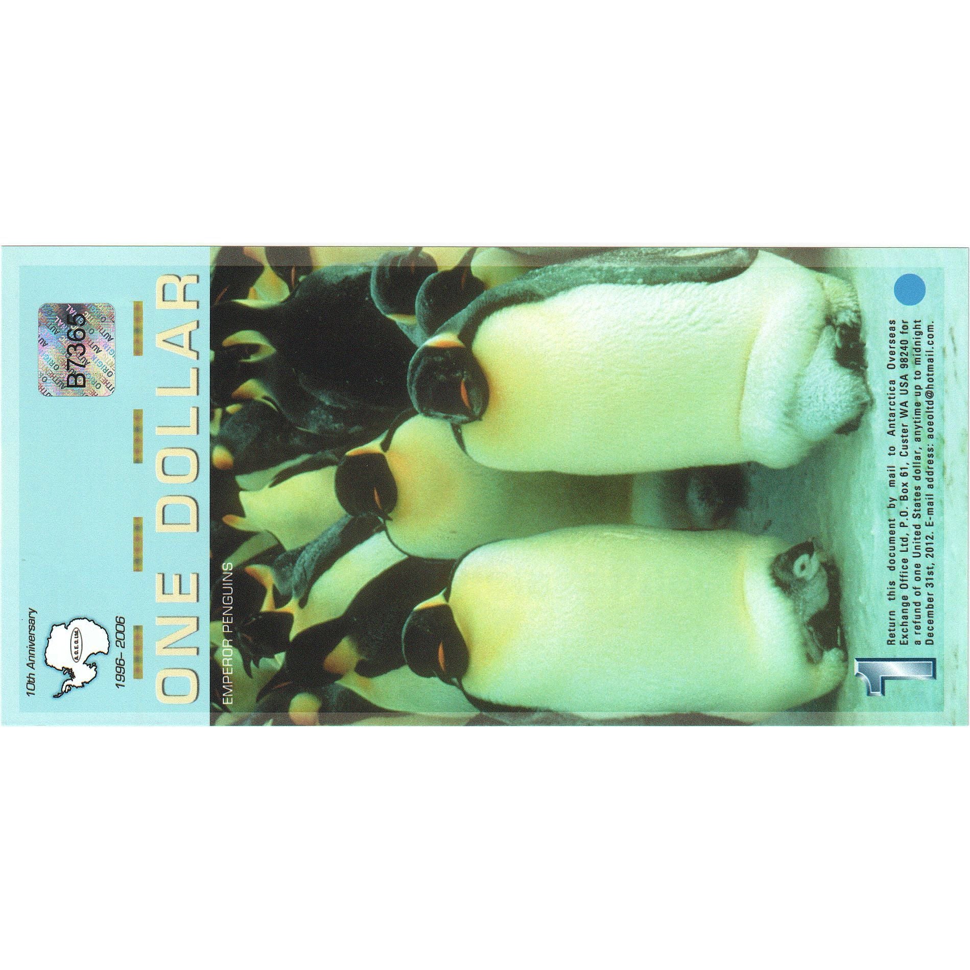 Billet, Antartique, 1 Dollar, 2007, 2007-03-01, NEUF