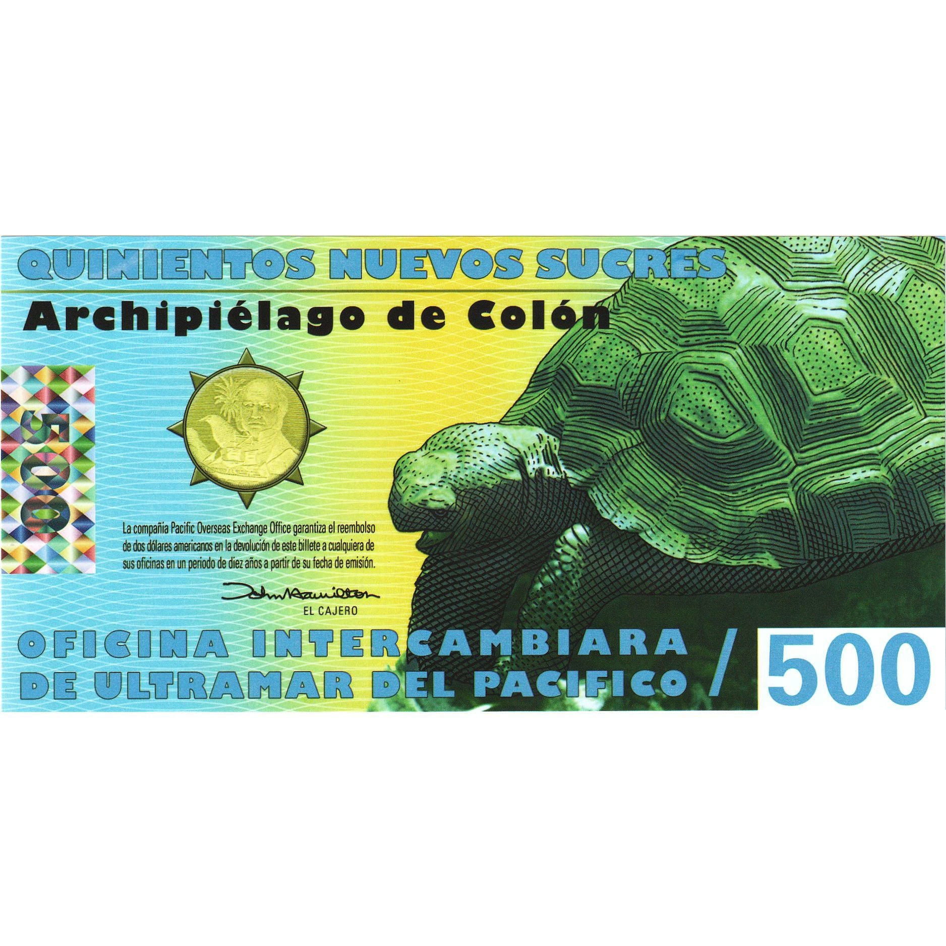 Billete, 500 Sucres, 2012, Ecuador, 2012-06-01, ISLAS GALAPAGOS, UNC