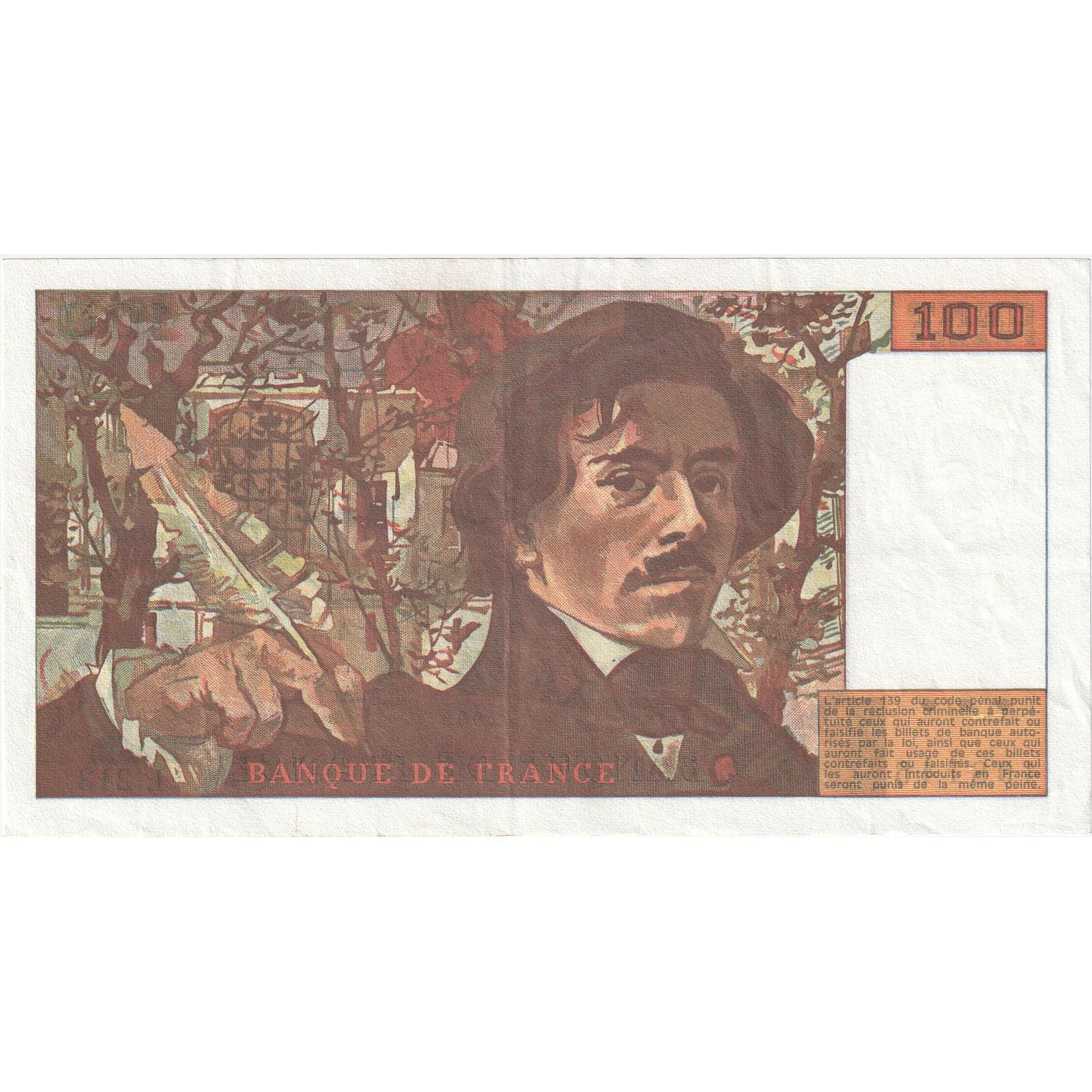 Francia, 100 Francs, Delacroix, 1993, L.213, SPL-, Fayette:69bis.05, KM:154g