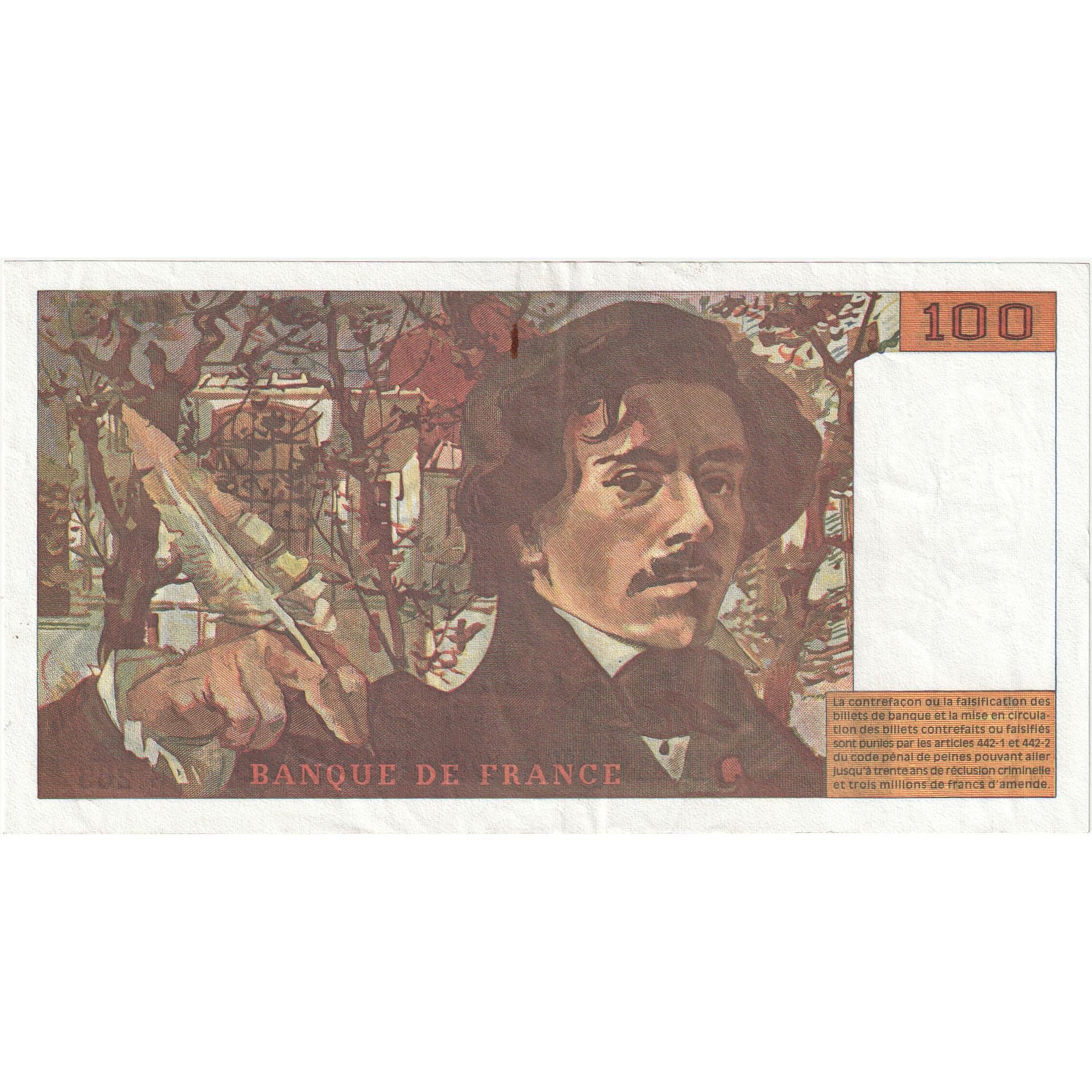 Francia, 100 Francs, Delacroix, 1994, G.265, SPL-, Fayette:69ter.1a, KM:154h