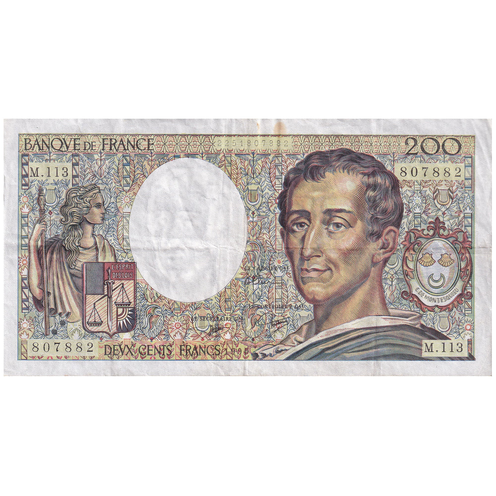 Frankreich, 200 Francs, Montesquieu, 1990, M.113, SS, Fayette:70.10c, KM:155d