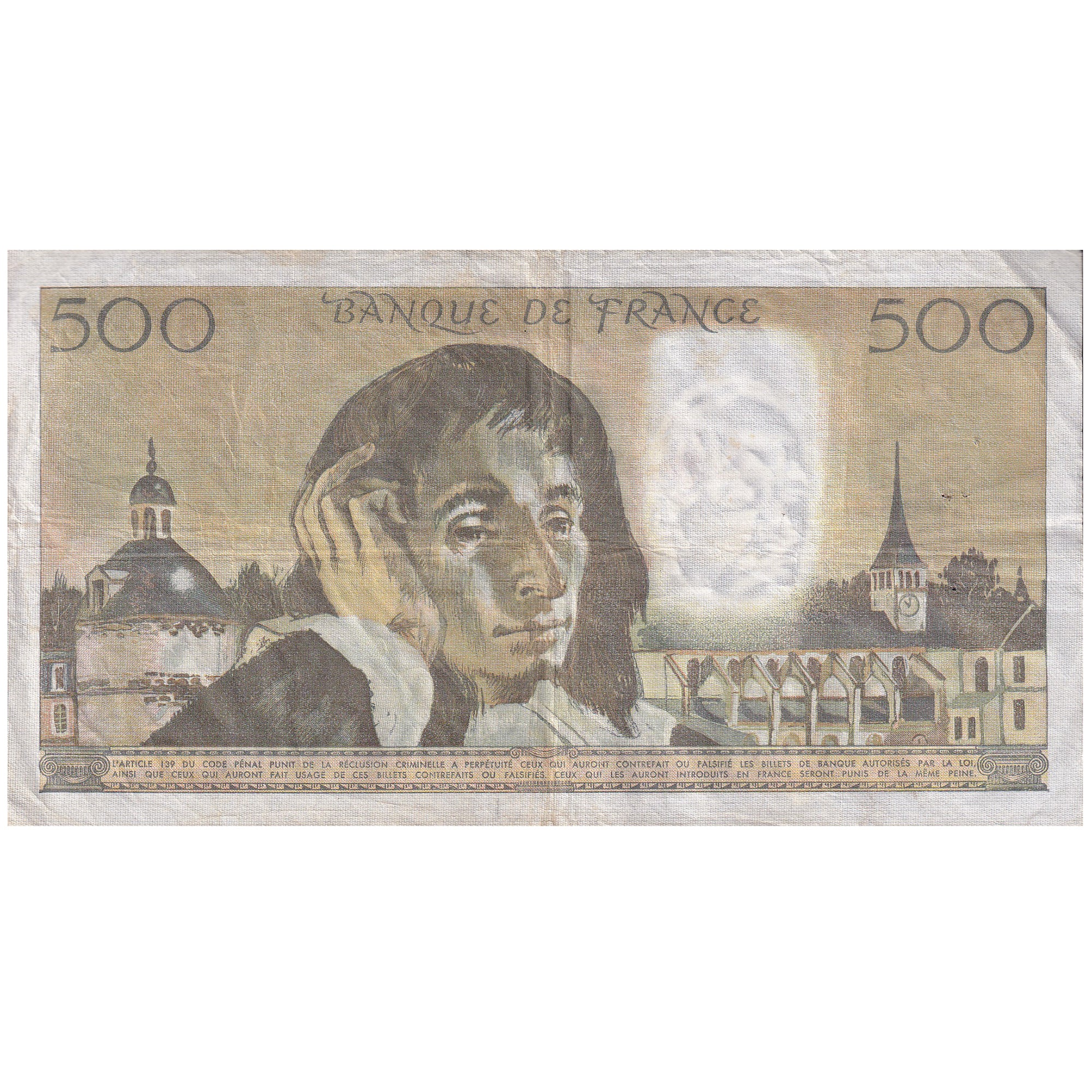 Francia, 500 Francs, Pascal, 1977, L.97, MB+, Fayette:71.18, KM:156d