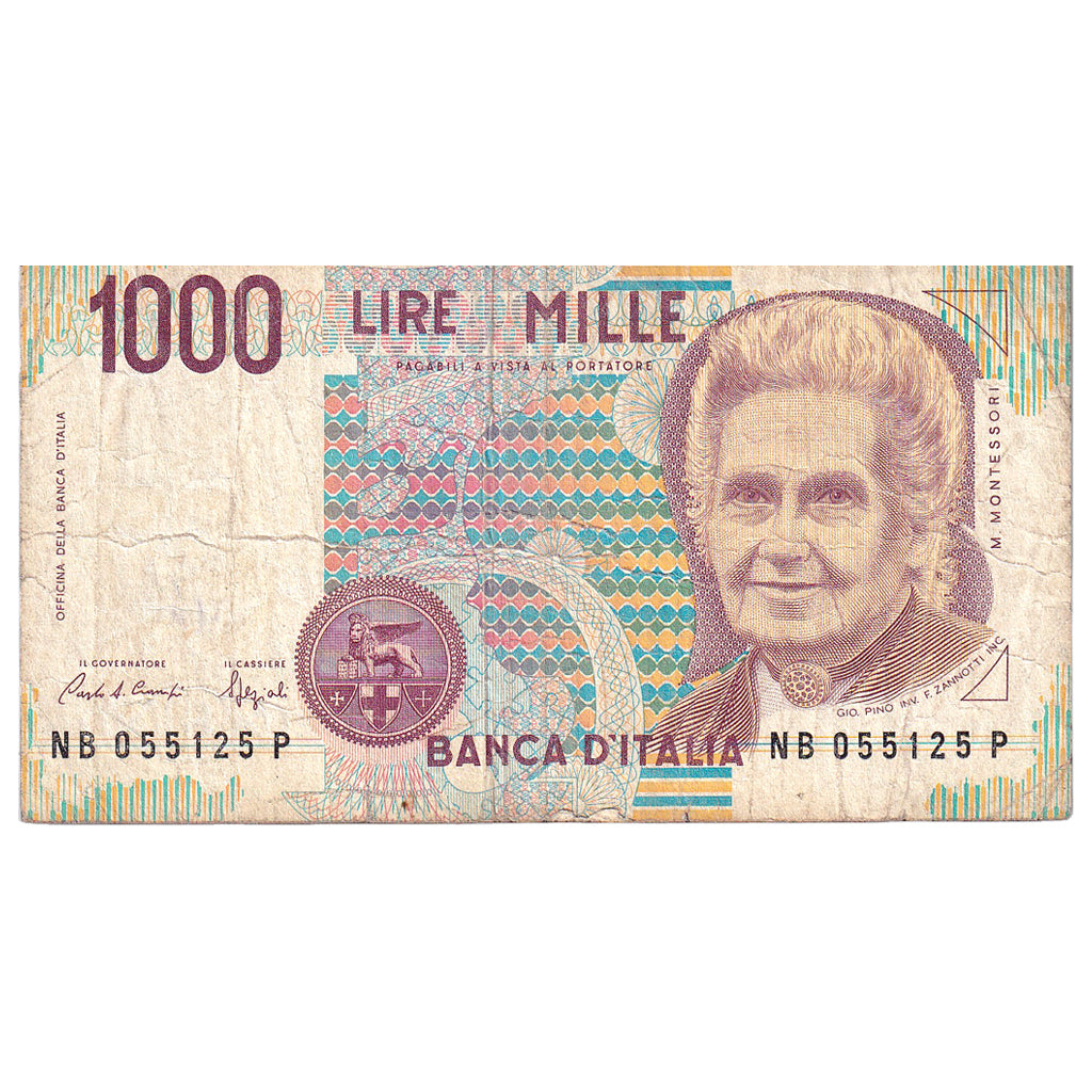 Billet, Italie, 1000 Lire, 1990-1993, KM:114a, B+