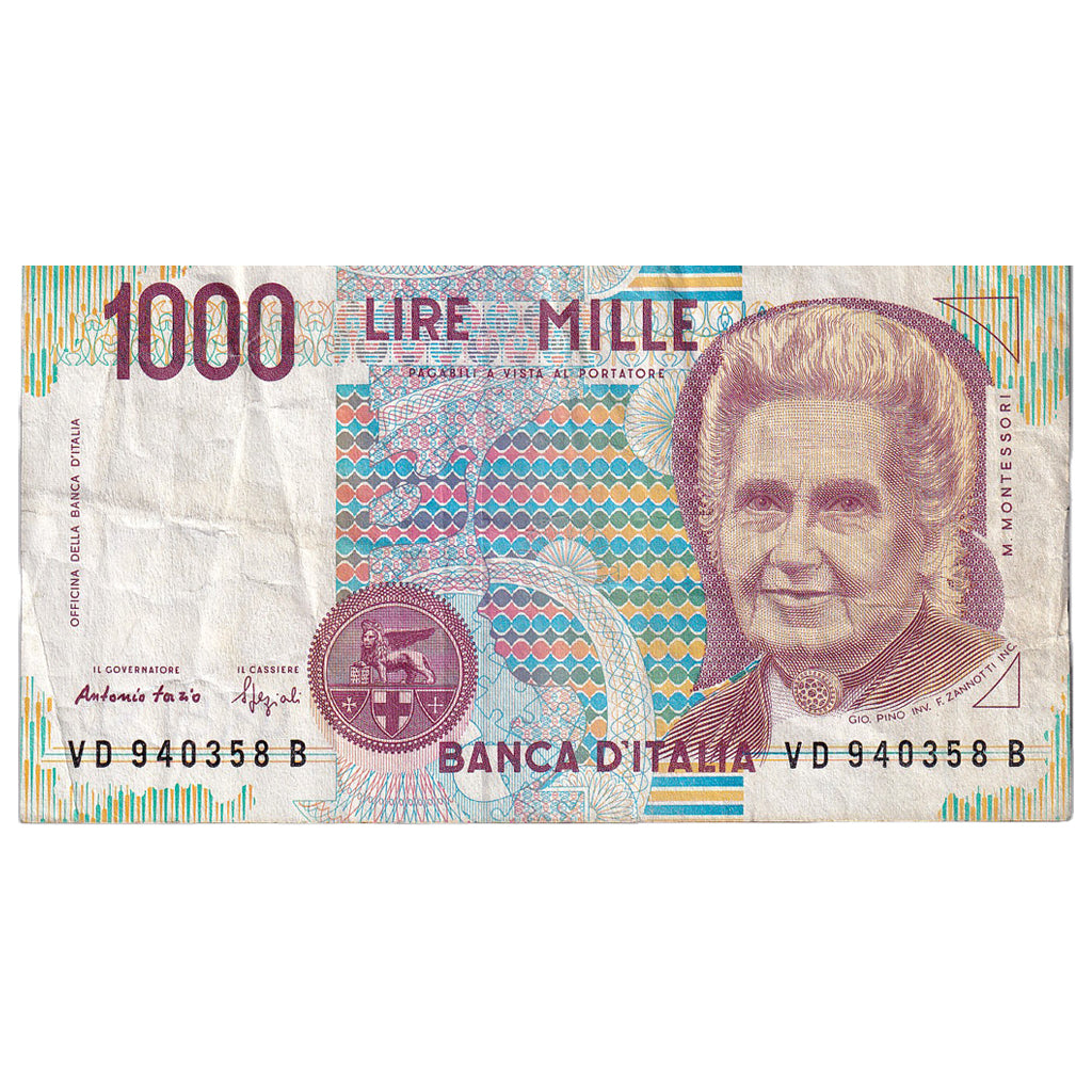 Billet, Italie, 1000 Lire, Undated (1994), KM:114b, TB