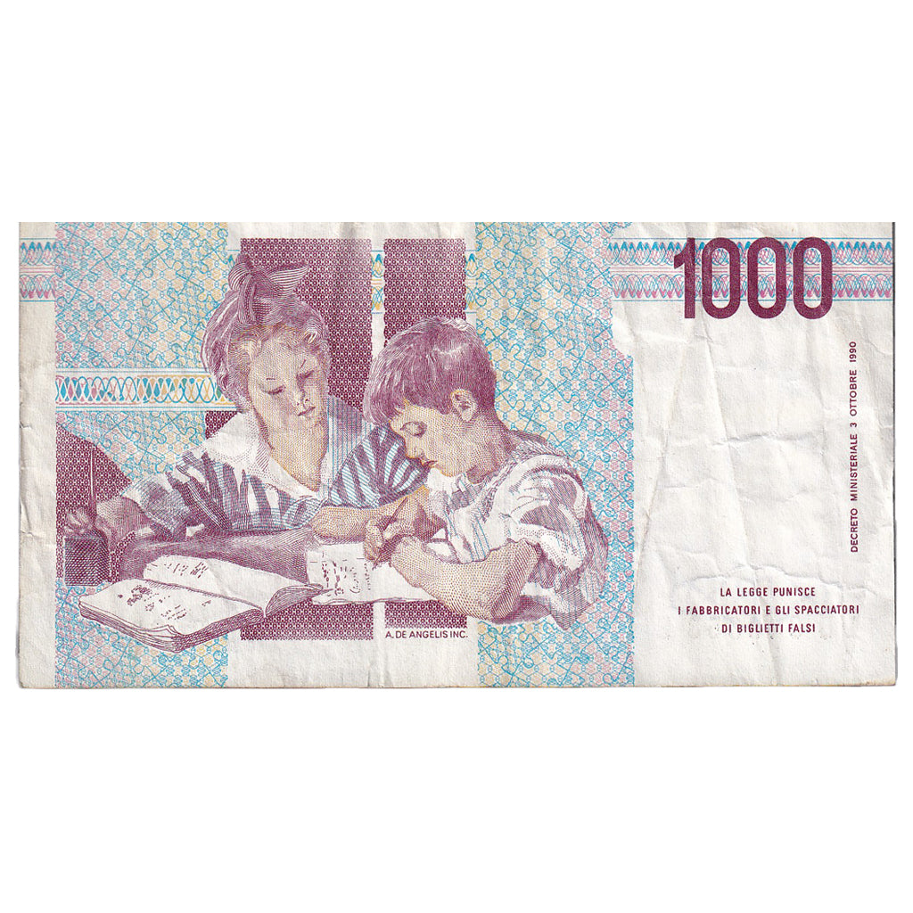 Billet, Italie, 1000 Lire, Undated (1994), KM:114b, TB