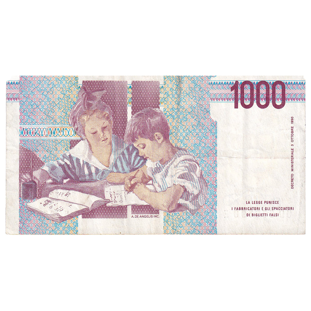 Billet, Italie, 1000 Lire, Undated (1994), KM:114b, TTB
