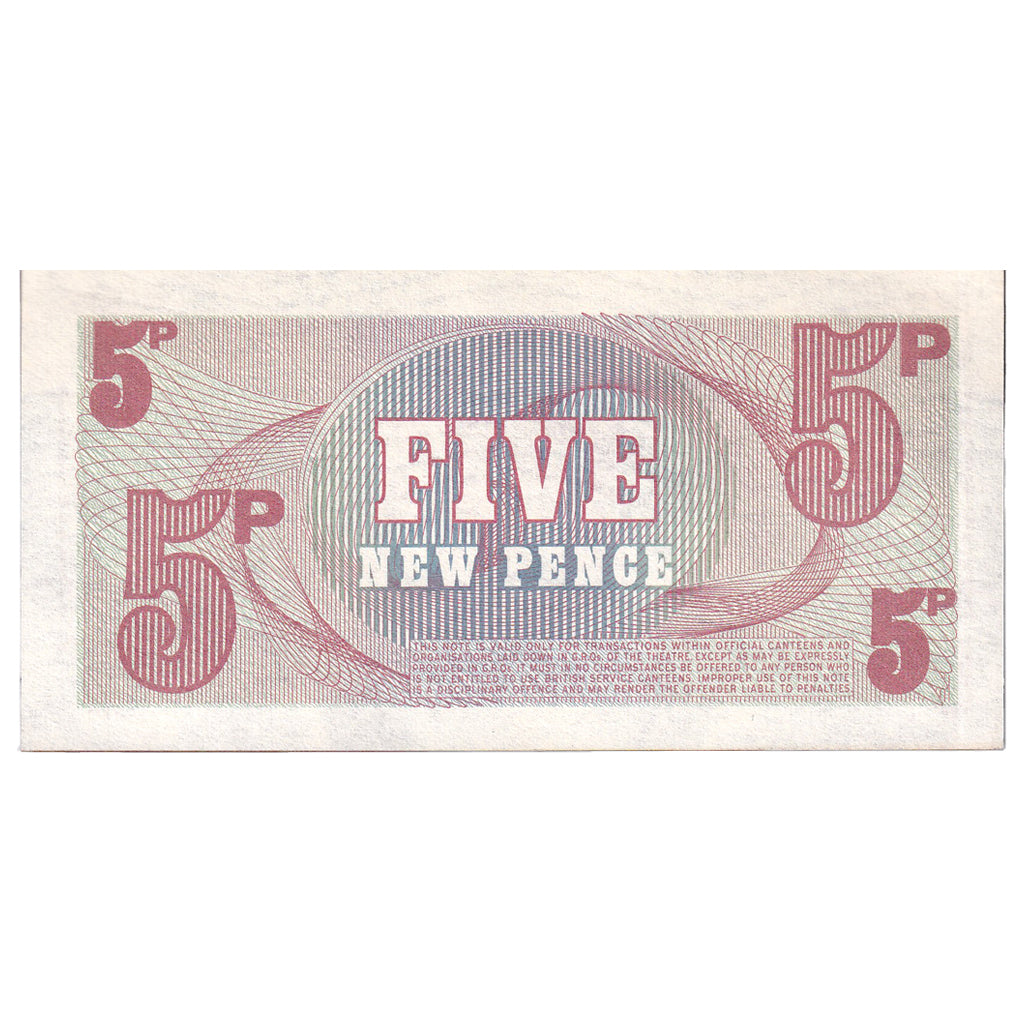 Banknote, Great Britain, 5 New Pence, Undated (1972), KM:M47, UNC(65-70)