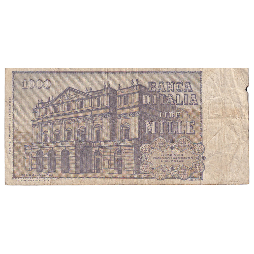 Billet, Italie, 1000 Lire, 1971, 1971-03-11, KM:101b, B