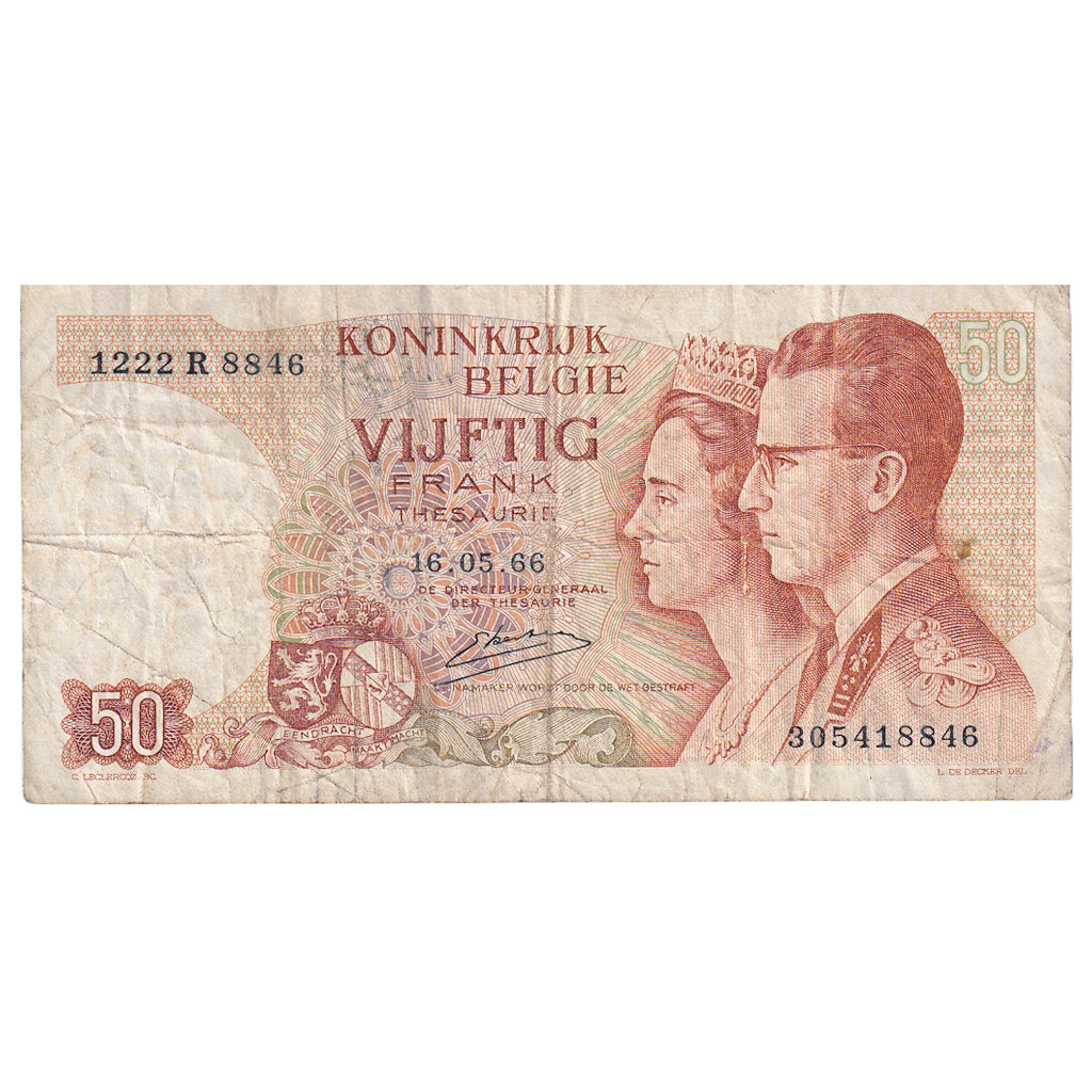 Biljet, België, 50 Francs, 1966, 1966-05-16, KM:139, B