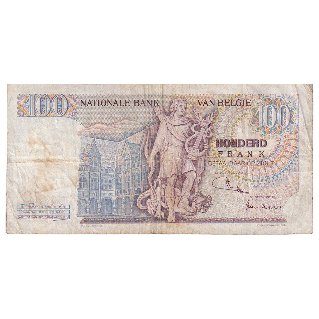 Banconote, Belgio, 100 Francs, 1971, 1971-11-08, KM:134b, MB