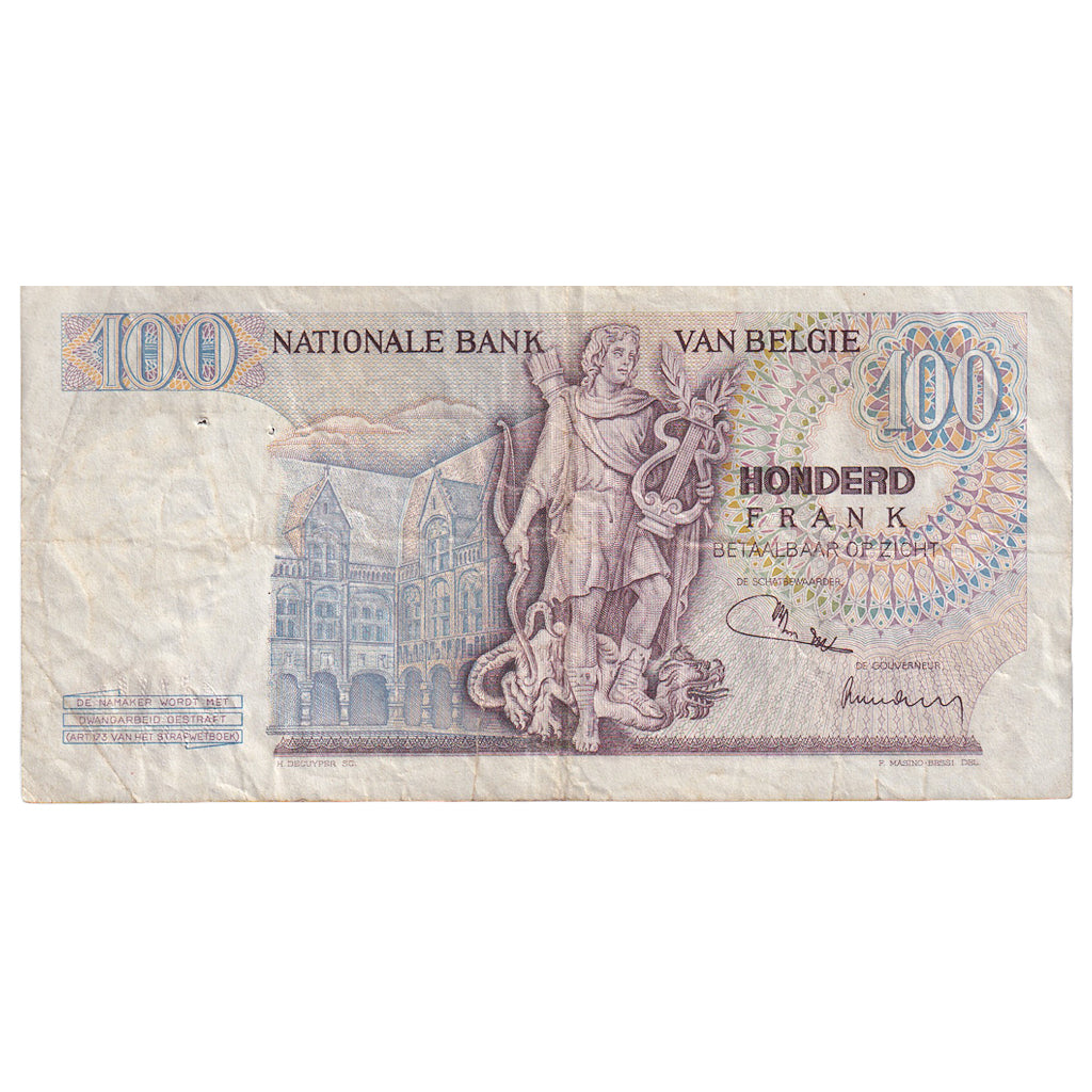 Biljet, België, 100 Francs, 1972, 1972-03-22, KM:134b, B