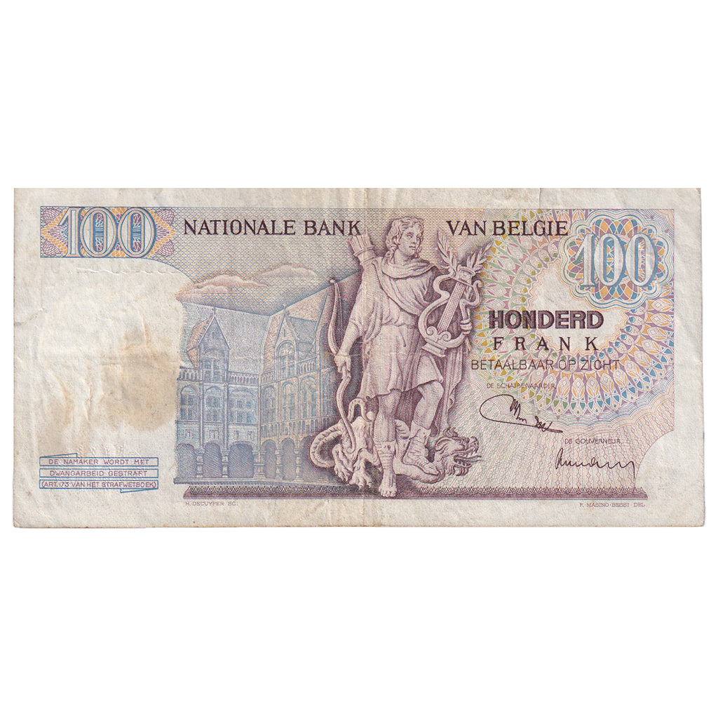 Banknote, Belgium, 100 Francs, 1972, 1972-05-04, KM:134b, VF(20-25)