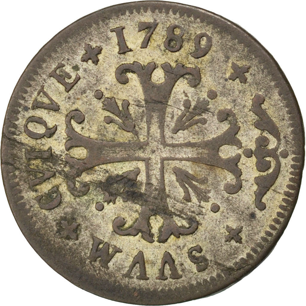 Münze, SWISS CANTONS, NEUCHATEL, 1/2 Batzen, 1789, Neuenburg, SS+, Billon