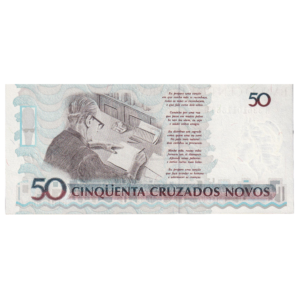 Biljet, Brazilië, 50 Cruzeiros on 50 Cruzados Novos, KM:223, NIEUW