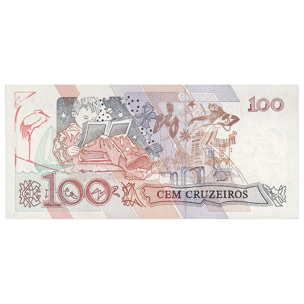 Nota, Brasil, 100 Cruzeiros, Undated (1990), KM:228, UNC(65-70)