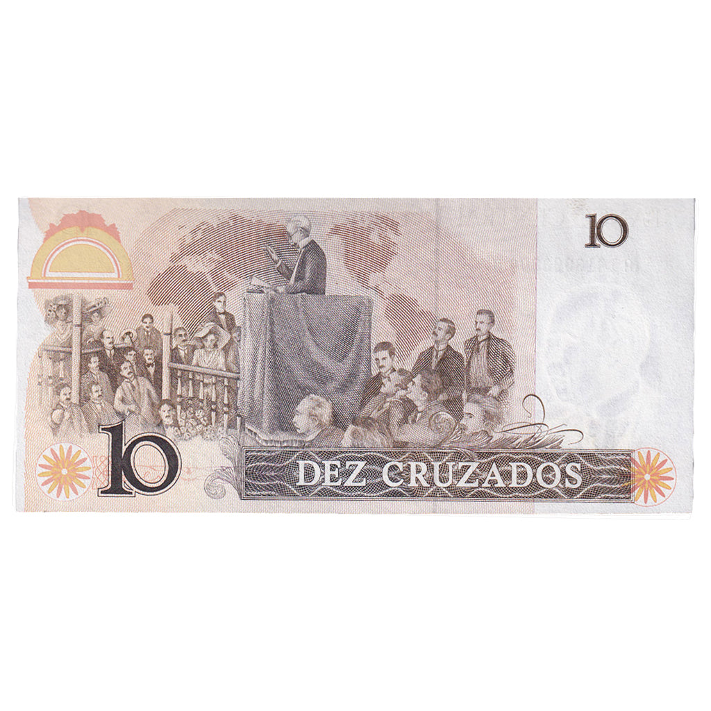 Nota, Brasil, 10 Cruzados, Undated (1986), KM:209b, UNC(65-70)