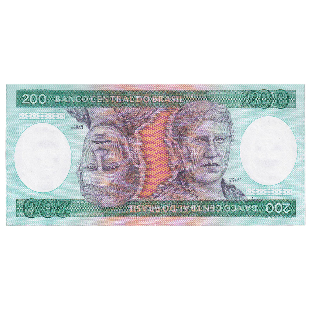 Biljet, Brazilië, 200 Cruzeiros, UNDATED (1984), KM:199b, NIEUW